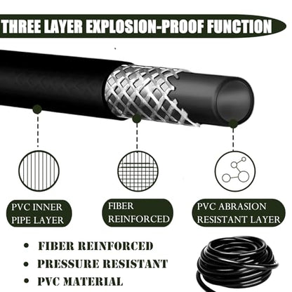 1/2in. Drip Irrigation Tubing - 50FT Drip Line Irrigation System Parts for Garden(Includes 1/2" Straight Connector,Switch Valves, T Connectors, 1/2" to 1/4" Tubing Reducers, Cable Zip Ties) - size: 1/2" Tubing-50FT, style: 1/2 INCH