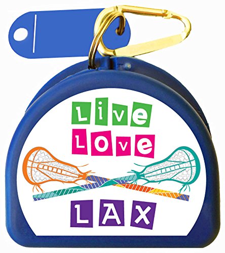 Lacrosse Mouthguard Case Mouth Guard Retainer Case - Live Love Lax - color: Blue
