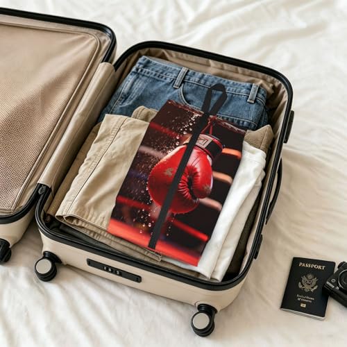 Boxing Glove Ring Shoe Bag for Travel-Waterproof Shoe Organizer for Suitcase, 3 in 1 Storage Pouch for Gym Sneakers