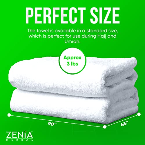 Zenia Natural Hygienic 100% Cotton Ihram (Ahram/Ehram) Towel for Hajj and Umrah - Lightweight and Durable 45 in x 90 in (Ihram with Adjustable Belt & Free Miswak) - style: Ihram with Adjustable Belt & Free Miswak