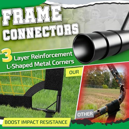 Happy Jump 7x5 FT & 5x3.6 FT Portable Soccer Goal for Youth Players Ages 6–14, Large-Frame Design Built for Long-Term Development, Easy Setup for Backyard, Park or School Training - style: 5x3.6 FT, 2 Set