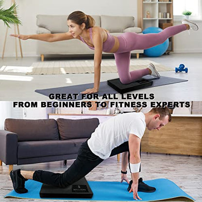 Foam Balance Pad,5BILLION Stability Pad for Physical Therapy,Non-Slip Exercise Balance Pad for Balance workouts,Yoga Knee Pad for Gym Fitness Stretching Pilate - size: Black-XL