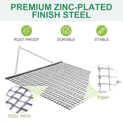 Rengue ATV/UTV 4 x 4 Feet Baseball Field Drag, Lawn Leveling Steel Mesh Heavy Duty Surface Leveling Mat for Manual or Vehicle Driveway Farm Garden Football Field