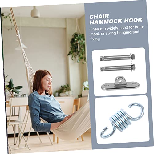 Toyvian 1Set Heavy Duty Hammock Hanging Kit Stainless Steel Swing Hook with Rotatable Bracket Spring Accessories for Easy Setup for Outdoor Swings Heavy Bags