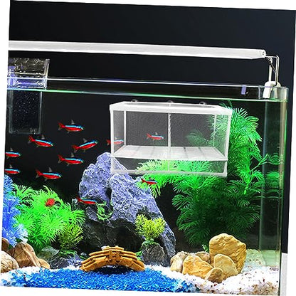 Toddmomy 2Pcs Fish Tank Breeding Box with Suction Cup Aquarium Isolation Net and Partition Large Capacity Fish Hatchery Incubator for Separating Fish and Improving Survival Rate
