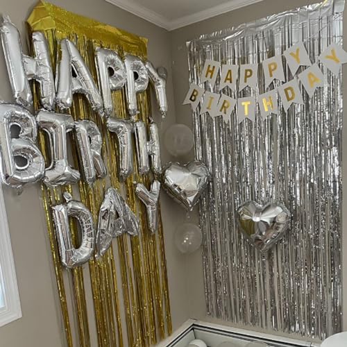 Silver Heart Balloons, 10PCS Metallic Foil for Wedding Anniversary Party - color: Glossy-silver