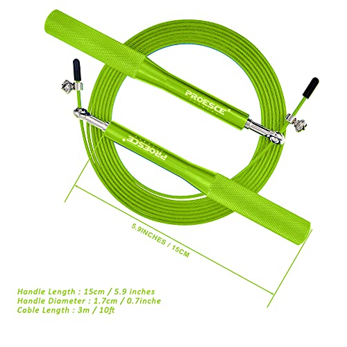 High Speed Jump Rope,360° Swivel Dual Bearing, Adjustable, Anti-slip Aluminum Handle, Skipping Rope for Fitness,Crossfit, Boxing, MMA, HIIT, for Weight Loss - color: Peacock Green
