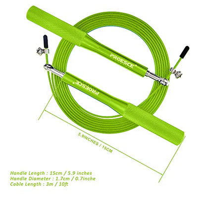 High Speed Jump Rope,360° Swivel Dual Bearing, Adjustable, Anti-slip Aluminum Handle, Skipping Rope for Fitness,Crossfit, Boxing, MMA, HIIT, for Weight Loss - color: Peacock Green