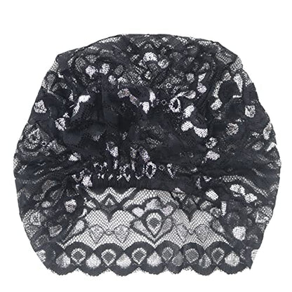 Vpang 5 Pack Womens Muslim Inner Hijab Caps Shiny Lace Head Cover Stretch Beanie Turban Hat Chemo Cap Headwrap Cover - color: Set 4