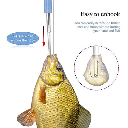 Medsuo 2pcs Stainless Steel Fishing Unhooking Disgorgers Portable Fishing Hook Remover Tools Fishing Supplies for Lake Fishing River Fishing Sea Fishing