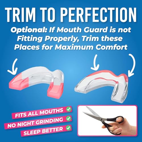 HONEYBULL Anti Grinding Night Guards, Moldable, 6 Pack Thin & Thick | Custom moldable fit, BPA-free material, overnight comfort, storage case included - size: Mixed