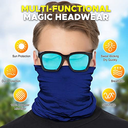 JOEYOUNG Headwear, Bandana, Neck Gaiter Head Wrap Headband Balaclava Magic Scarf - color: A-soild-4