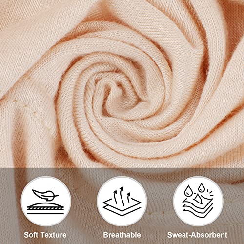 PHOGARY 4 Pcs Women Hijab Undercap, Islamic Muslim Under Hijab Cap Inner Under Scarf Hat Turban with Tie Back Closure - color: White, Pink, Peach, Beige