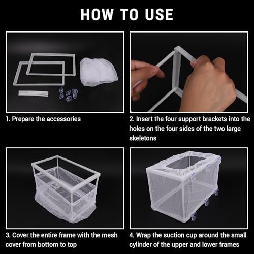 2 Pcs Fish Breeder Incubator Mesh Box, Breeding Box for Fish Tank with Suction Cup
