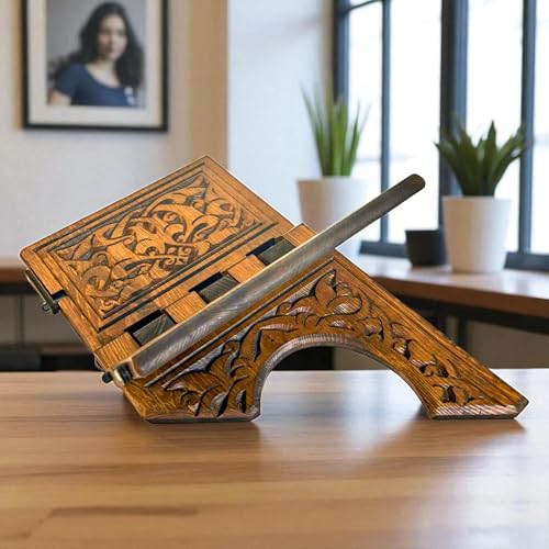 Wooden Portable Book Stand | Adjustable Reading Table | Cookbook Holder | Laptop, Notebook Stand | Dictionary Stand