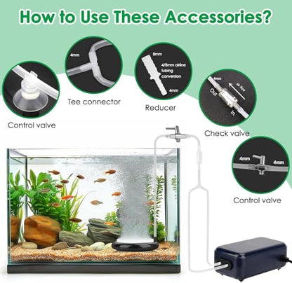 hygger Aquarium Air Stone Kit, Fish Tank Bubbler, Nano Furnace Flue Round Air Stone Disk Set for Hydroponics, Small Bubbles, Ultra-High Dissolved Oxygen Diffuser (4 Inch) - color: Black, size: 4 Inch