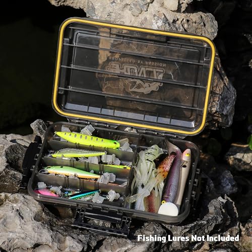 RUNCL Fishing Tackle Box, Waterproof Tray for Jigs Lures, Thicker Floating Tackle Utility Box with Adjustable Dividers, 3600/3700/Large 3700 Size - color: 1PC 3600