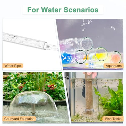 M METERXITY 2-Pack Clear Rigid Acrylic Pipe, 8mm[0.31"] ID x 10mm[0.39"] OD Plastic Round Tube for Water Cooling System/Lamps/Fountains/Aquariums/Display Stand, Acrylic Tubing [305mm/12IN] - size: 8mm ID x 10mm OD