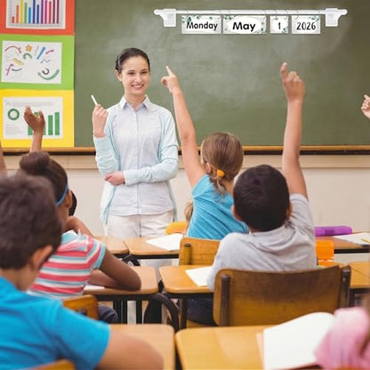 Eucalyptus Magnetic Flip Calendar for Classroom, Adjustable Rod - color: 12-2