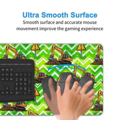 Waterproof Extended Mouse Pad Excavator Cute Construction, Keyboard Mouse Mat Anti Slip Base Desktop - color: Pattern (151), size: 29.5L x 15.8W inches