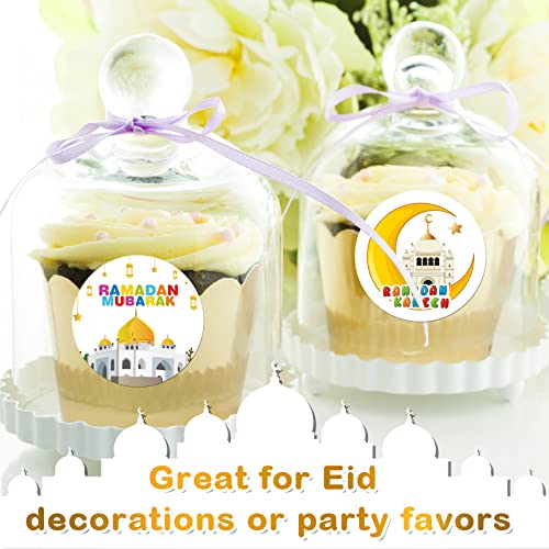 Nezyo 600 Pieces Ramadan Mubarak Stickers Eid Islamic Kareem Wall Window Stickers Ramadan Envelopes Gift Bags Labels for Eid Party Decorations(Cartoon Style) - style: Cartoon Style