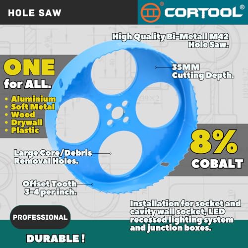 6-1/4 Inch Hole Saw with Arbor for Metal and Wood Cutting, Bi-Metal Hole Cutter, 6-1/4" Hole Saw Kit for Drywall, Wood, PVC Boards, Fiberglass and Vent Pipes - style: 6-1/4"（159mm）