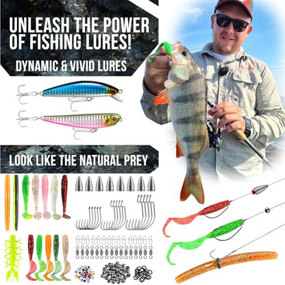 PLUSINNO Fishing Backpack with Fishing Rod &Tackle Boxes, Waterproof Sling Tackle Bag for Fish Gear with Rod Holder, Gifts for Men with Lures, Pliers, Fish Lip Gripper. - color: Fishing Backpack With Fishing Rod