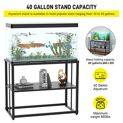 Likeem Fish Tank Stand Metal Aquarium Stand 40 Gallon Aquarium Turtle Tank 36.5" x 18.5" x 29.5"