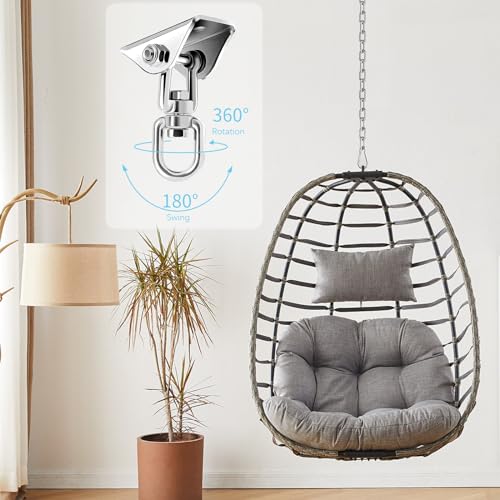 Hammock Hanging Kit with Swing Chain, Morzejar Stainless Steel 1000lb Heavy Duty Capacity Hammock Hooks, Morzejar 360° Swivel Hanging Kit for Trapeze, Yoga, Boxing Bag, Hammock Chair, Porch, Gym - style: Hammock Hooks