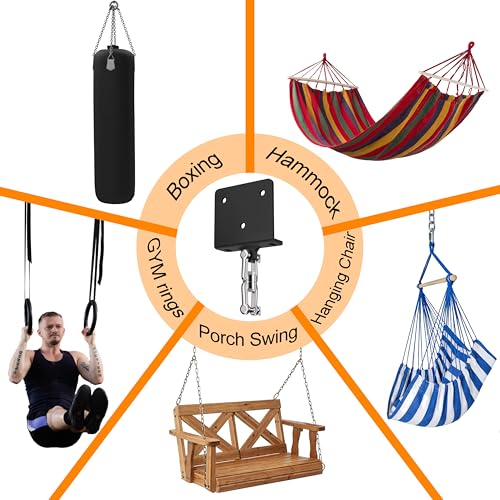Heavy Bag & Punching Bag Hanger, Wall, Ceiling, Beam Mount Options | 900 LBS Capacity, 360° Swivel, Rust-Proof, Thick Steel Boxing Mount for MMA, Muay Thai & Home Gym (Multiple Mounting Options) - color: Ceiling - L-Shape Joist
