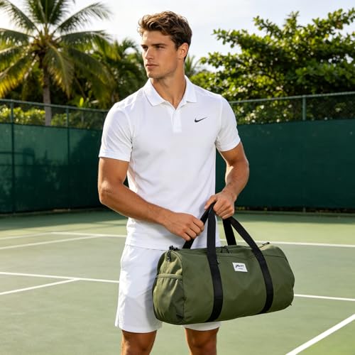 BESMART Gym Bags for Men with Side Pocket，38L Large Sports Gym Duffle Bag | Adjustable Strap&Shoe Compartment, Waterproof, Spacious, Wet Pocket, Durable Duffel Bag for Gym,Travel, Fitness,Olive Green - color: Olive green-with TPU pocket
