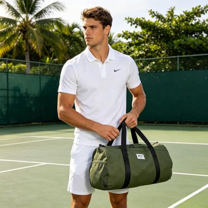 BESMART Gym Bags for Men with Side Pocket，38L Large Sports Gym Duffle Bag | Adjustable Strap&Shoe Compartment, Waterproof, Spacious, Wet Pocket, Durable Duffel Bag for Gym,Travel, Fitness,Olive Green - color: Olive green-with TPU pocket