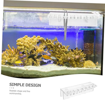 VANZACK Acrylic Aquarium Tool Organizer Rack for Fish Tank Maintenance Lightweight Wall-Mounted Storage for Scissors Tweezers and Tongs Design for Easy Access and Installation