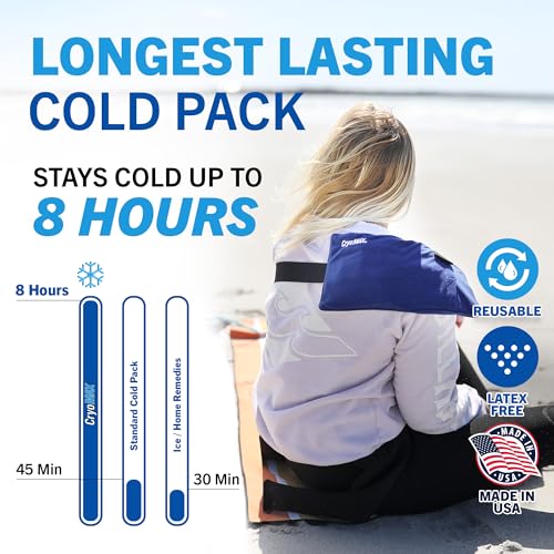 Cryo-Max Cold Pack, 8 Hour Reusable Cold Therapy Ice Pack for Elbows, Knees, Neck + More, Medium, 6" x 12" (1 Count) - size: Medium (Pack of 1), style: Medium