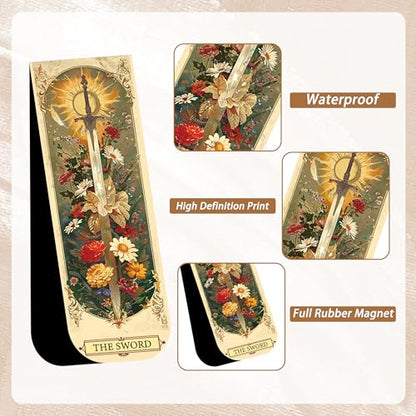 30 Pcs Tarot Fantasy Magnetic Bookmarks, Cute Magnet Book Mark Clips for Reading Women Teens Adults, Witchy Dark Romance Bookish Gifts and Page Marker Accessories - style: Tarot