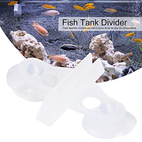 Aquarium Separation Clip Fish Tank Divider 40PCS PVC Suction Cup Support Board for Breeding Fish Preventing Fighting White Black 6.5x5.3cm (White) - color: White