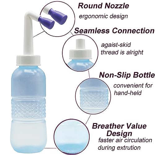 Portable Handheld Personal Hygiene Refresher Toilet Butt Cleaner Travel Bidet Spray Bottle for Home 450 ml. - color: Blue