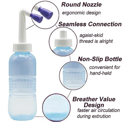 Portable Handheld Personal Hygiene Refresher Toilet Butt Cleaner Travel Bidet Spray Bottle for Home 450 ml. - color: Blue
