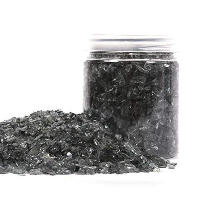 Shiny Stone High Luster Reflective Fire Glass Gravel,Fire Gems,Fire Drops,Fire Glass Pebbles Stones Beads Chips for Fire Pit Fish Tank Aquarium Garden,3-6mm 305g/0.67lb (Gray) - color: Gray