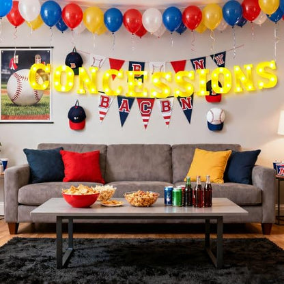 Aurelema Sukkot Large LED Letter Sign LED Lights Battery Powered Table Decoration for Party Gift Tabletop Decoration(Concessions) - size: 8.27 inches, style: Concessions