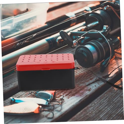 Double Layer Fishing Bait Box with Handle Breathable Worm Containers Leakproof Fishing Storage for Freshwater and Saltwater Angling