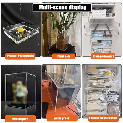 Acrylic Box Transparent Display Box Fish Tank Storage Box Drawer Tray Photography Props Shooting Sink(20x10x30cm/7.9x3.9x11.8in) - size: 20x10x30cm/7.9x3.9x11.8in