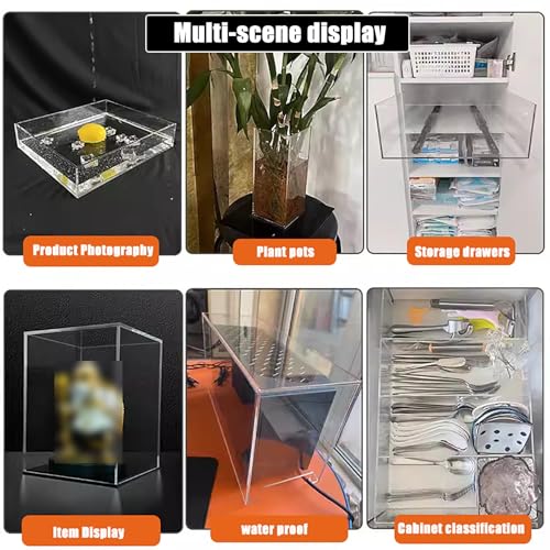 Acrylic Box Transparent Display Box Fish Tank Storage Box Drawer Tray Photography Props Shooting Sink(20x15x30cm/7.9x5.9x11.8in) - size: 20x15x30cm/7.9x5.9x11.8in