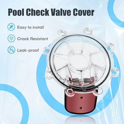 7056 Pool Check Valve Cover and Spring Flapper Replacement Kit, for Jandy Check Valve Covers 7235, 7236, 7305, 7511, 7512，Prevents Backflow of Pool Water