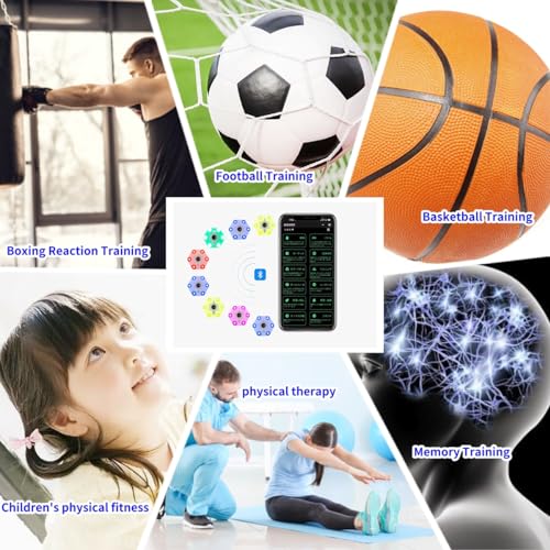 Reaction Training Light Speed Agility Improvement Reaction Lights Training Pods for Soccer Basketball Boxing Training (8 Lights/Set)