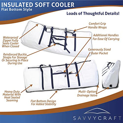 Savvycraft Waterproof Insulated Fish Kill Bag, Leakproof, 48" L x 10" W x 20" H - style: Flat Bottom: 48"l X 10"w X 20"h
