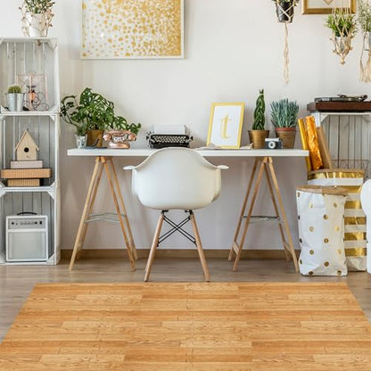Sorbus Wood Grain Floor Mats Foam Interlocking Mats Each Tile 1 Square Foot 3/8-Inch Thick Flooring Wood Mat Tiles - Home Office Playroom Basement Trade Show (16 Tiles,16 Sq ft, Wood Grain - Pine) - color: Wood Grain - Pine