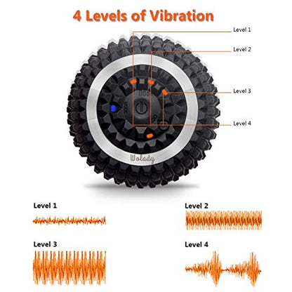 Vibrating Massage Ball 4-Speed High-Intensity Fitness Yoga Massage Roller, Relieving Muscle Tension Pain & Pressure Massaging Balls (Black) - color: Black