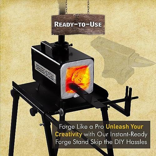 Simond Store Blacksmith Forge Kit Stand - Compatible with all Single Burner Blacksmithing Starter Kit - Steel Propane Forge - Forge Starter kit Stand 12 inch Home Forge Starter kit Tool Kit Stand