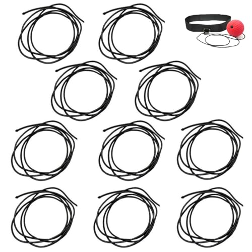 10 Pack Boxing Reflex Ball Elastic Cord Replacement Stretchy String Stretch Shock Cord for Boxing Reflex Ball Headband Boxing Training Ball Headbands Reaction Punching Speed Ball Head Band